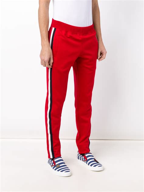 gucci crop trousers red green racing syripe|Gucci trousers for men.